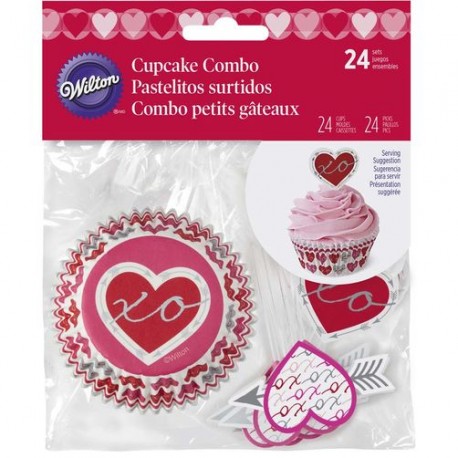 Wilton VD 415-5517 Komplet za cupcakes Heartfelt Confections 24 kos