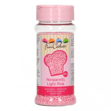 FunCakes Dekorativni posip Nonpareils Light Pink / Roza perle 80 g
