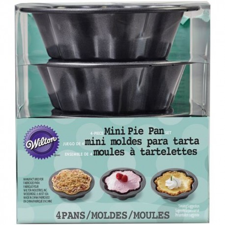 Wilton 2105-4639 Mini Wave Pie Pan Set  / Set pekačev za pite 10 cm 4 kos