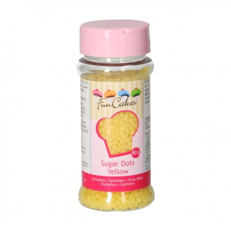 FunCakes G42216 Dekorativni posip Sugar Dots Yellow 80g