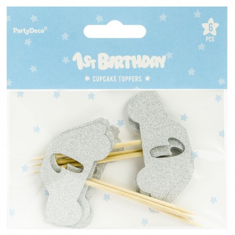 PartyDeco KPM24-018B Cake Topper / 1 rojstni dan / avto