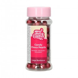 FunCakes F52735 Dekorativni posip Candy Choco Pearls 10 mm Large Bordeaux 70g