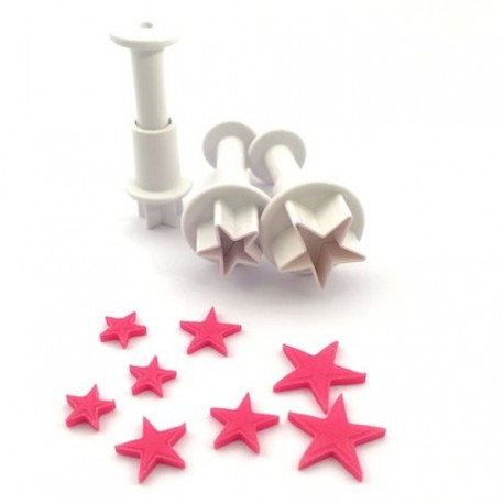 Decofee DF00542 Mini Plunger Stars /  Set modelčkov za izrezovanje zvezda 3 kos