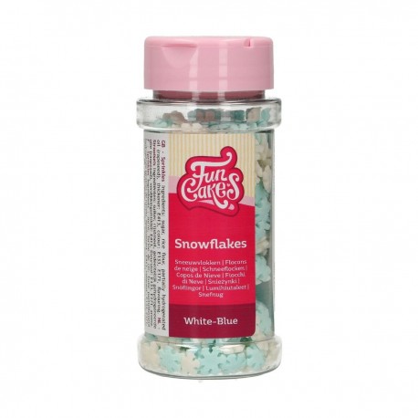 FunCakes Dekorativni posip Glitter Snowflakes White-Blue  / Bele in modre snežinke 50 g