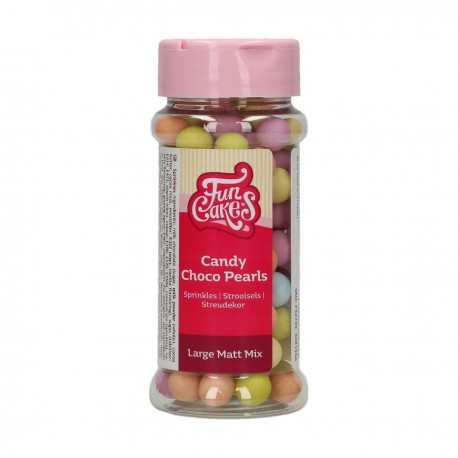 FunCakes F52745 Dekorativni posip Candy Choco Pearls 10 mm Large Matt Mix  70g