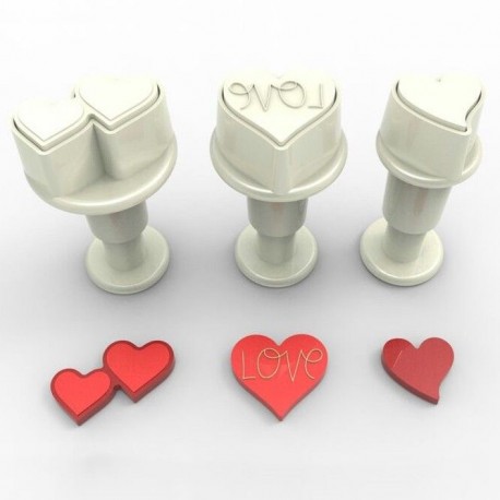 Decofee DF0571 Mini Plunger Hearts /  Set modelčkov za izrezovanje Srce 3 kos