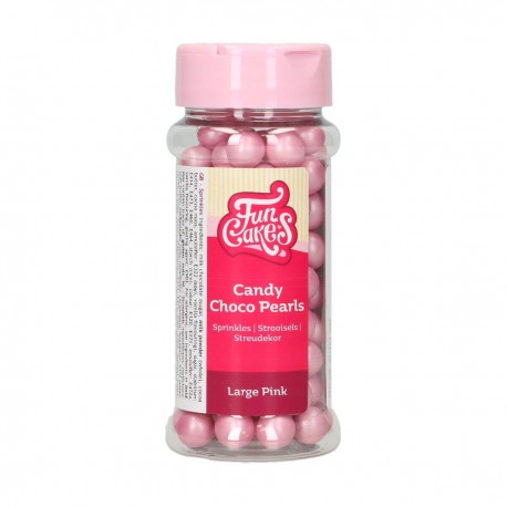 FunCakes F52760 Dekorativni posip Candy Choco Pearls 10 mm Large Pink  70g