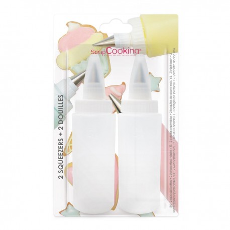 ScrapCooking SC5165 Squeeze Bottle & Tip Set / Set dveh stekleničk s konico