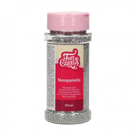 FunCakes Dekorativni posip NonPareils Silver / Srebrne perle 80 g