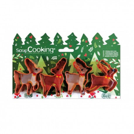 Set modelčkov za piškote Scrapcooking XMS SC2082 Deer / Srne 4 kos