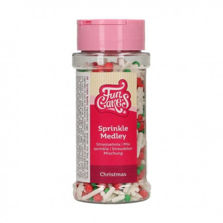 FunCakes F51450 Dekorativni posip Sprinkle Medley Christmas 65g