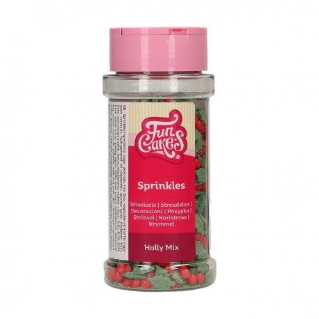 FunCakes F52870 Dekorativni posip Sprinkle Holly Mix 55g