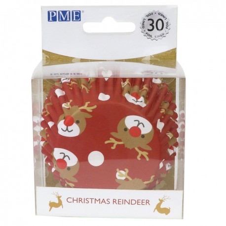 PME Foil Baking Cups / XMS papirčki za muffine BC804  Christmass Reindeer 30kos