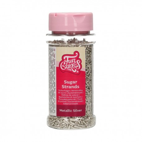 FunCakes F52170  Sugar Strands Metallic Silver 80g