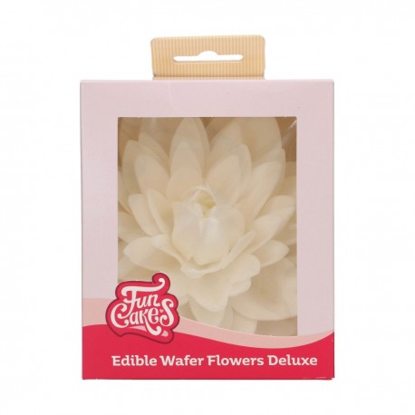 FunCakes F53800 Jedilna dekoracija za torto / Edible Wafer Flower  - Dahlia Deluxe White Large