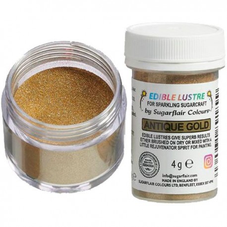 Sugarflair  Edible Lustre E7020 / Bleščeči prah ANTIQUE GOLD 4g