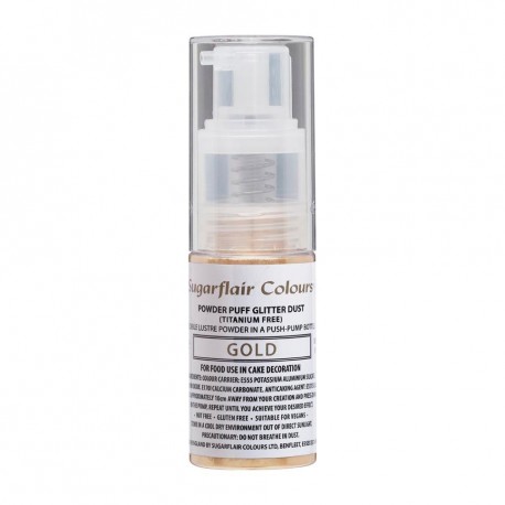 Sugarflair E823T / Pump Spray Glitter Dust -GOLD- 10g